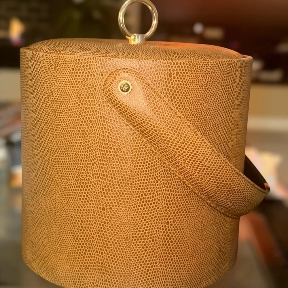 Georges Briard Midcentury Faux Snakeskin Ice Bucket